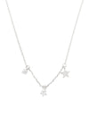 Charm Star Rhinestone Chain Necklace Silver Crystal - Pack of 6