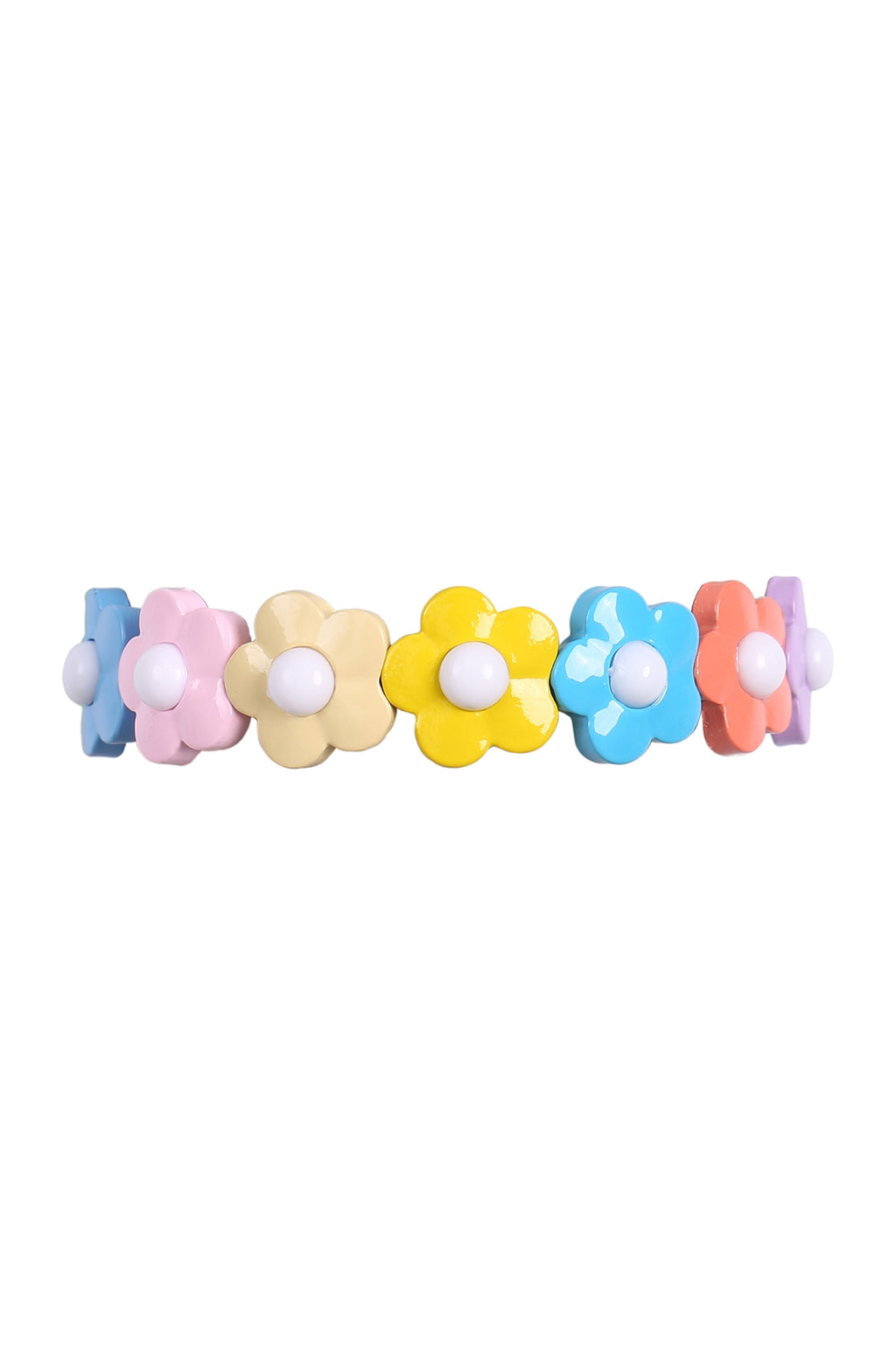 Color Block Daisy Stretch Bracelet Light Multicolor - Pack of 6