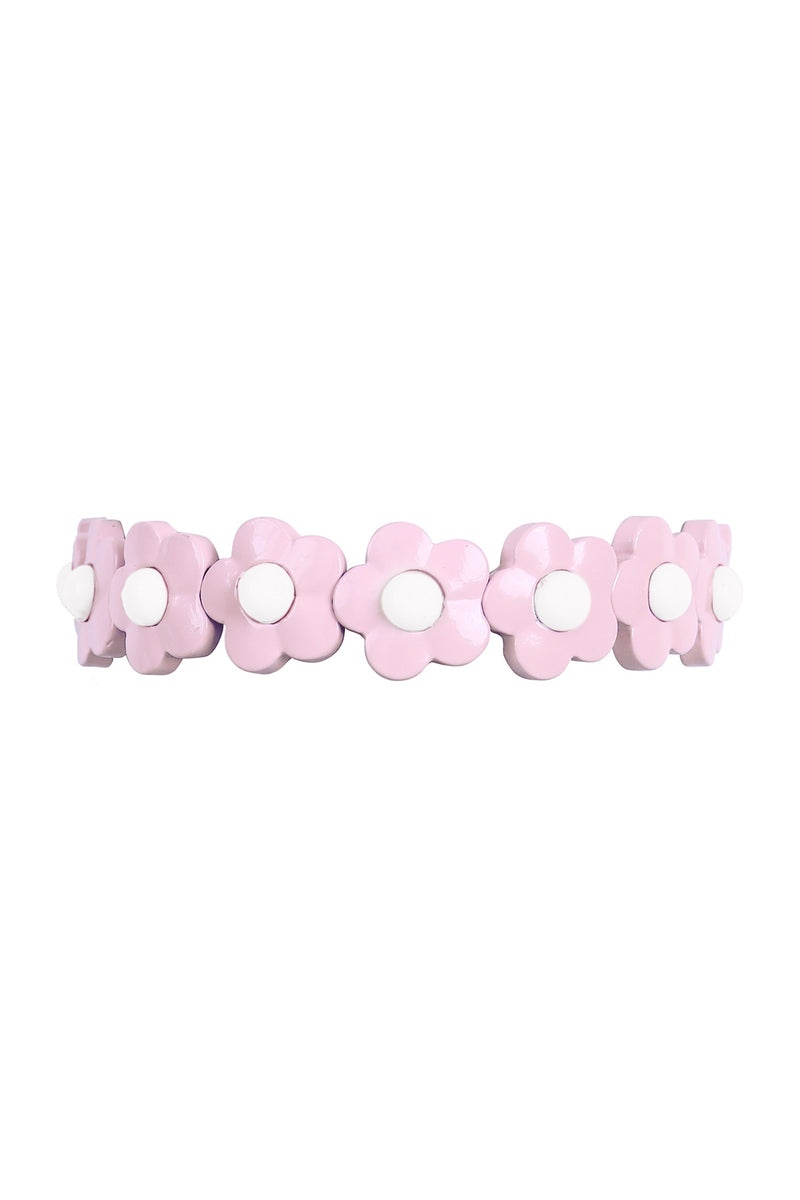 Color Block Daisy Stretch Bracelet Pink - Pack of 6