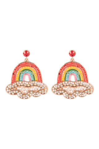 Western Boots Seed Bead Drop Earrings Red Blue - Pack of 6