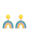 Western Boots Seed Bead Drop Earrings Red Blue - Pack of 6