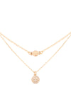 Layered 2 Pieces Choker Set Pave Smiley Face Necklace Gold Crystal - Pack of 6