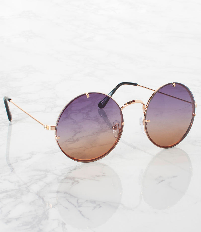 Single Color Sunglasses - M16139MC-GOLD-TO-PURPLE - Pack of 6 - $3.50/piece