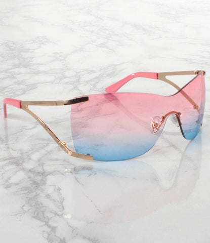 Single Color Sunglasses - SH21304AP-BLACK- Pack of 6 - $5/piece