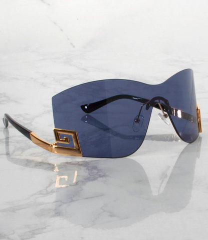 Single Color Sunglasses - SH21304AP-BLACK- Pack of 6 - $5/piece
