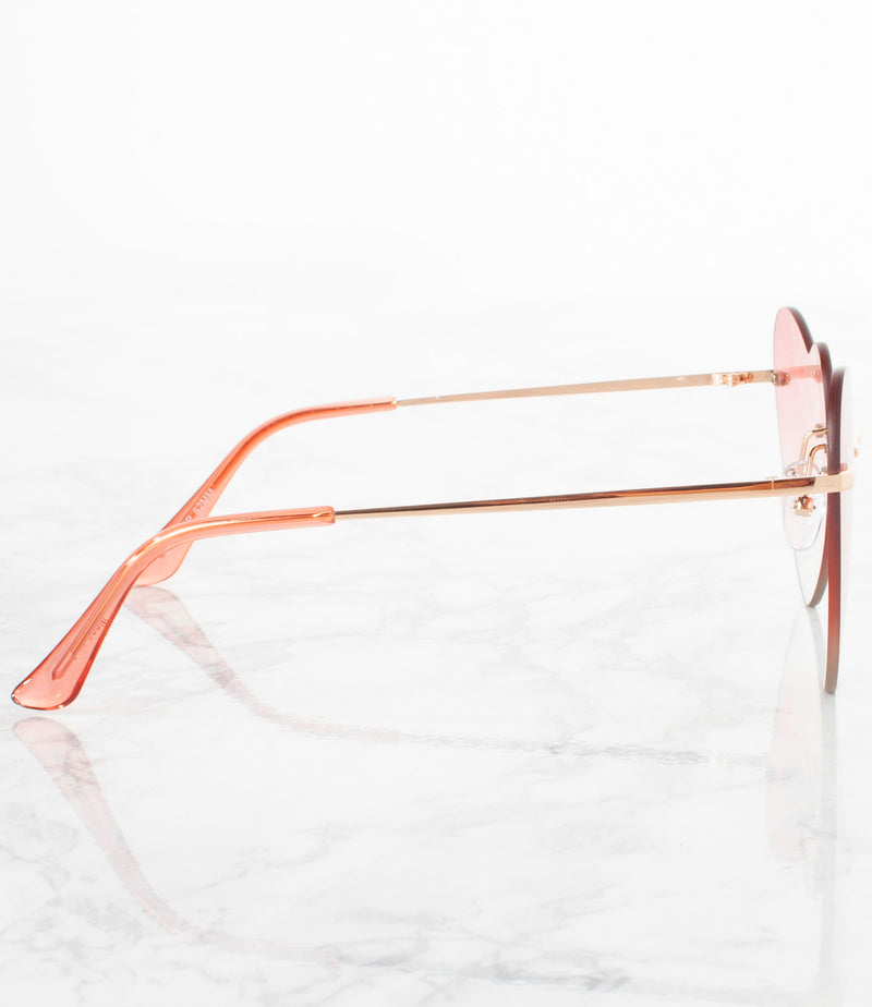 Single Color Sunglasses - M9768AP-CLEAR-TO-PINK - Pack of 6 - $4.25/piece