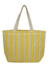 Straw Tote Bag With Wooden Handle Beige - Pack of 6