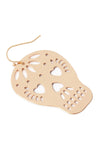 Halloween Skull Coated Filigree Hook Earrings Gold - Pack of 6