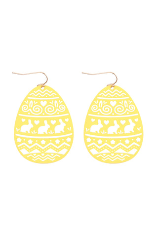 Yellow Teardrop Shape Pinched Leather Earrings - Pack of 6