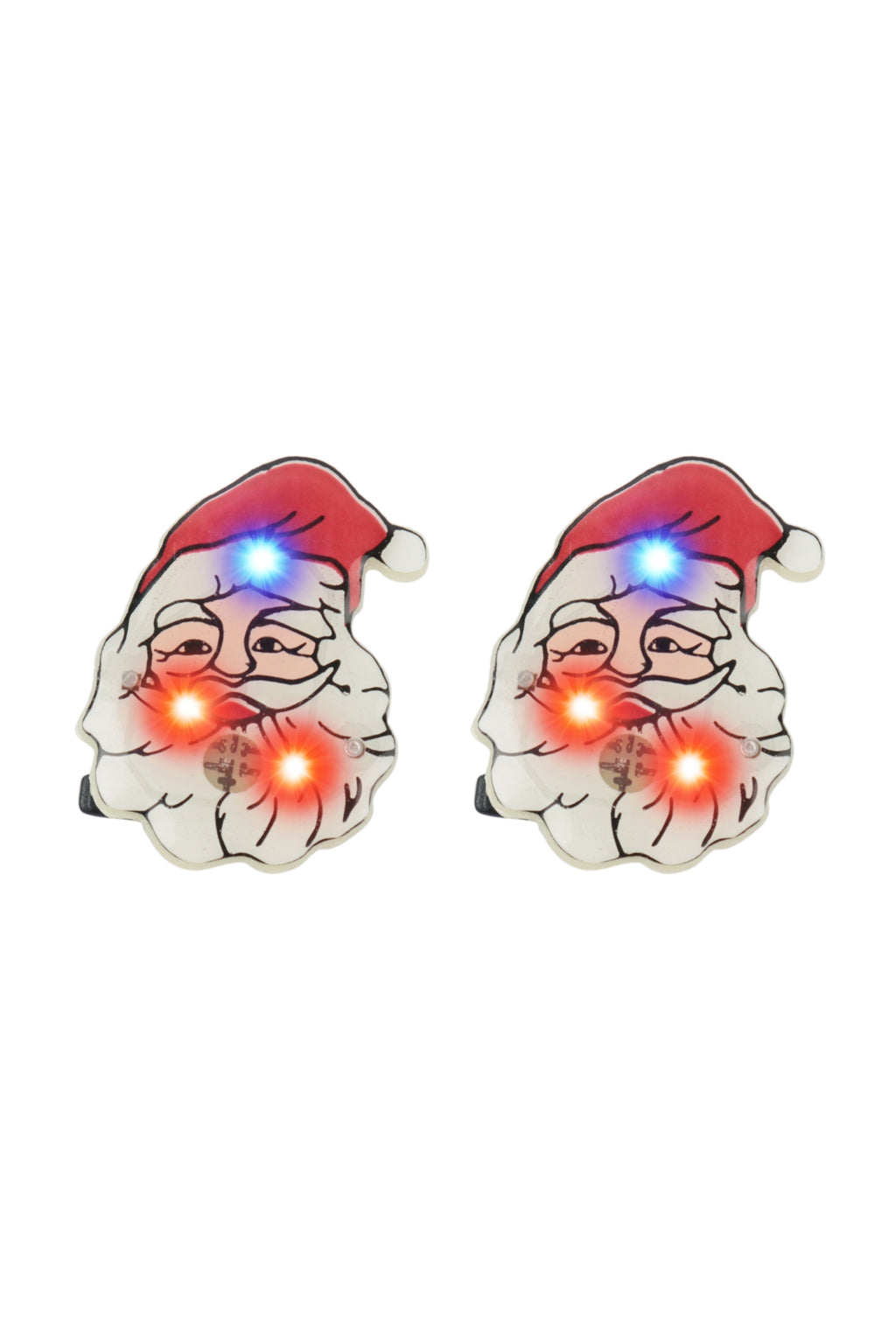 Santa Light Up Earrings Multicolor - Pack of 6