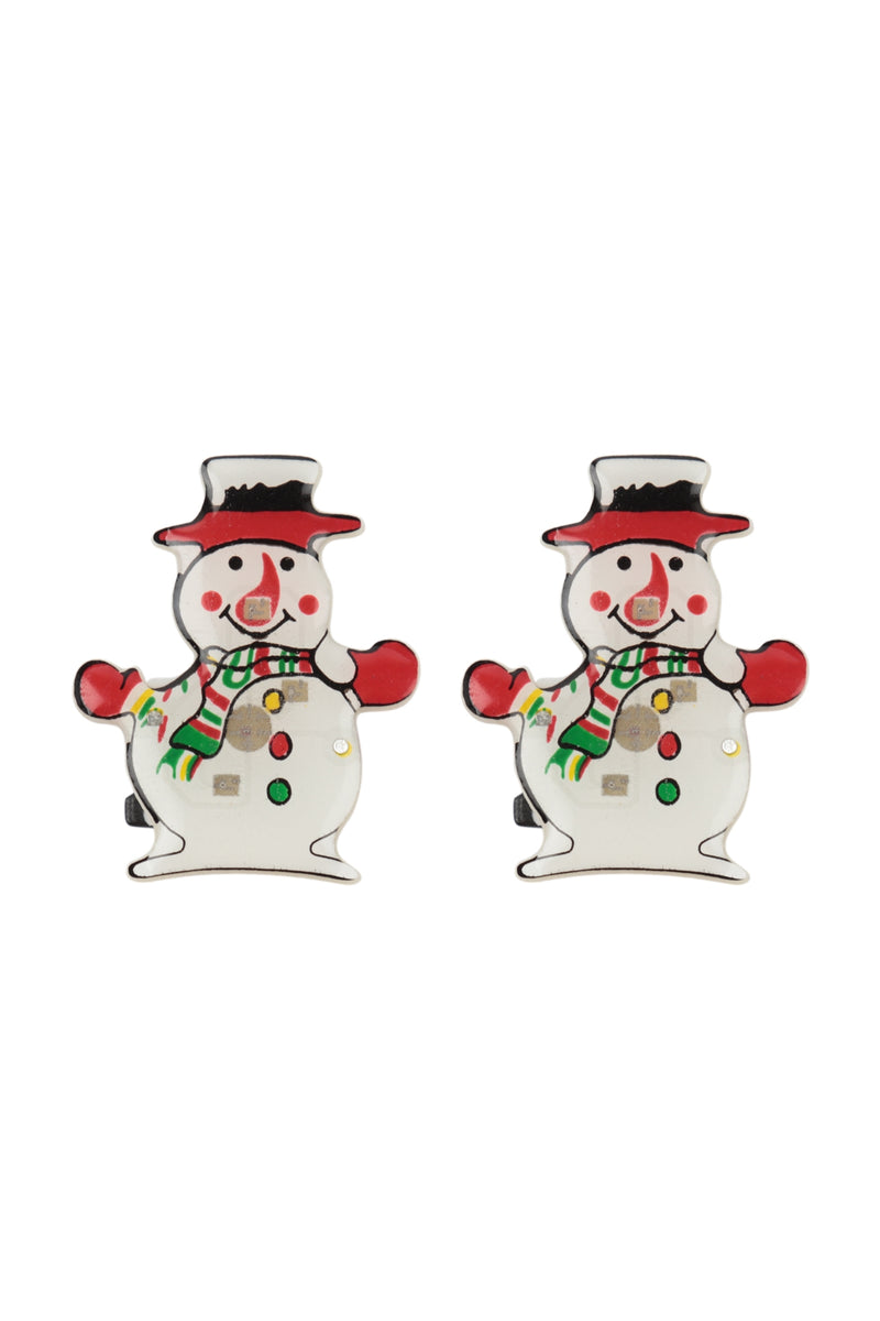 Snowman Light Up Earrings Multicolor - Pack of 6