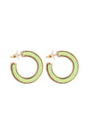 Rhinestone with Pear Bead Hoop 2" Earrings White Gold- Pack of 6