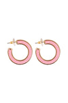 Rhinestone Glitter Hoop Lock Earrings Taupe - Pack of 6