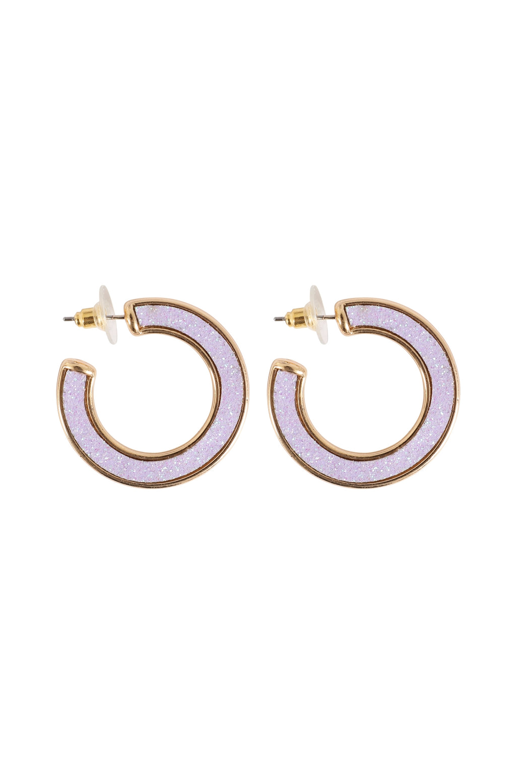 Glitter Foam Hoop Earrings Lavender - Pack of 6