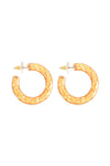 1.5 Inches Post Hoop Earrings Matte Gold - Pack of 6