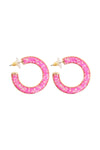 Glitter Foam Hoop Earrings Light Pink - Pack of 6