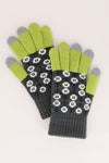 Argyle Knit Smart Touch Gloves Green - Pack of 6