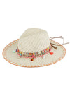 Sequin Letter Sun Please Panama Hat White - Pack of 6