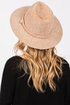 Chenille Pattern Fedora with Braided Band Beige - Pack of 6