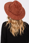 Chenille Pattern Fedora with Braided Band Brown - Pack of 6