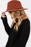 Chenille Pattern Fedora with Braided Band Brown - Pack of 6