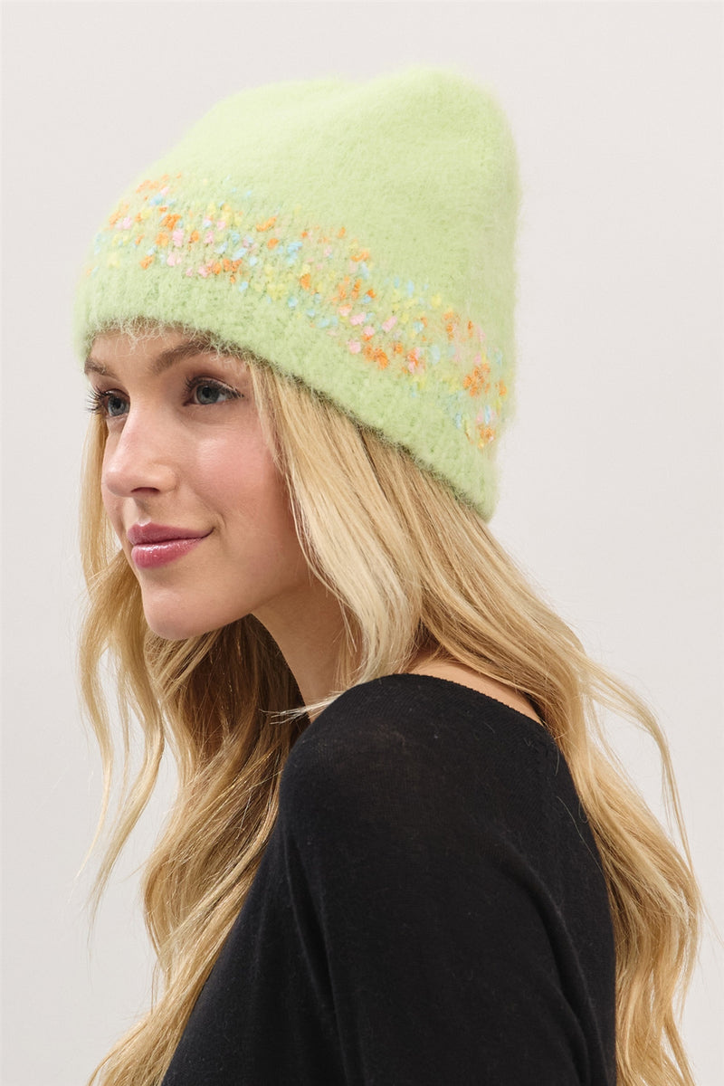 Confetti Solid Beanie Lime - Pack of 6