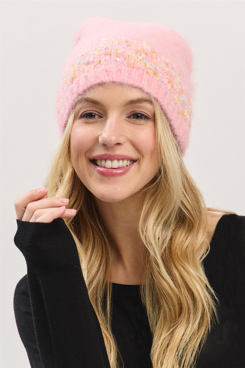 Confetti Solid Beanie Pink - Pack of 6