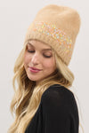 Confetti Solid Beanie Taupe - Pack of 6