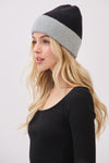 Two Tone Soft Fuzzy Beanie Black - Pack of 6