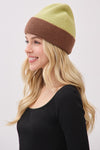 Two Tone Soft Fuzzy Beanie Green - Pack of 6