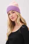 Two Tone Soft Fuzzy Beanie Pink - Pack of 6