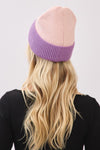 Two Tone Soft Fuzzy Beanie Pink - Pack of 6