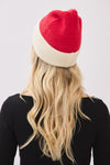 Two Tone Soft Fuzzy Beanie Red - Pack of 6