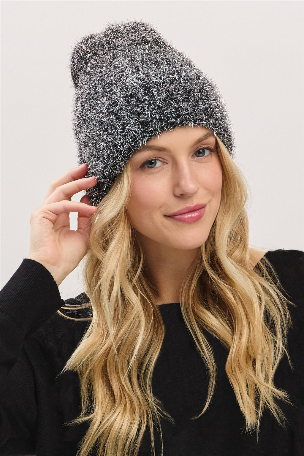 Lurex Beanie Black - Pack of 6