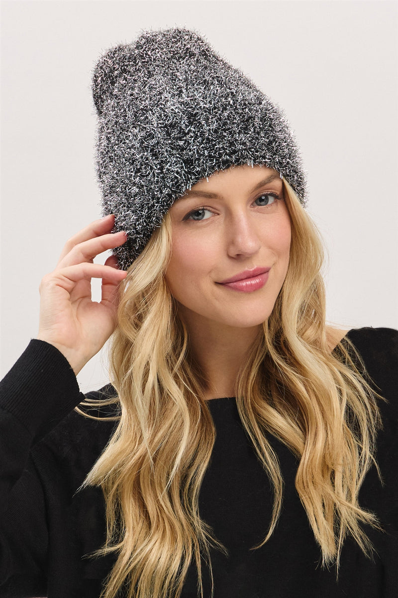 Lurex Beanie Black - Pack of 6
