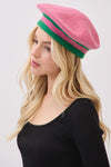 Striped Beret Pink/Green - Pack of 6