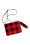 Buffalo Plaid Wristlet Clutch Crossbody Bag Red - Pack of 6
