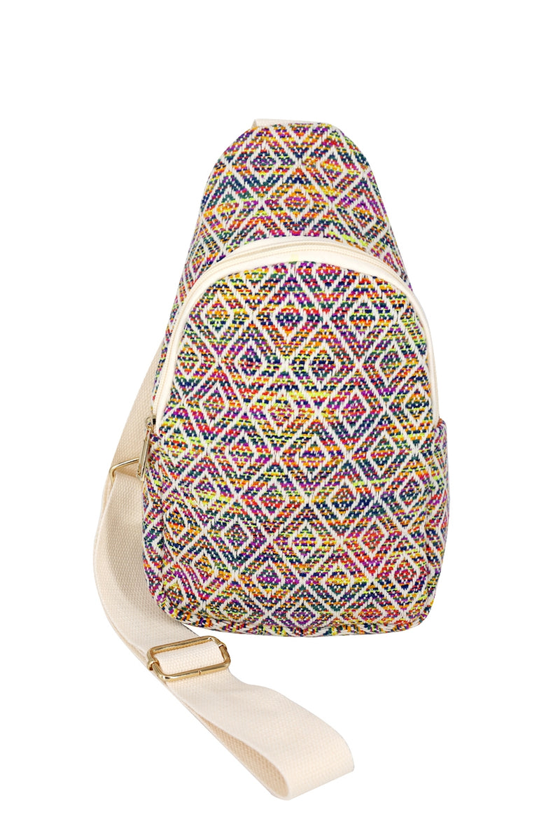Aztec Pattern Sling Bag Mocha - Pack of 6
