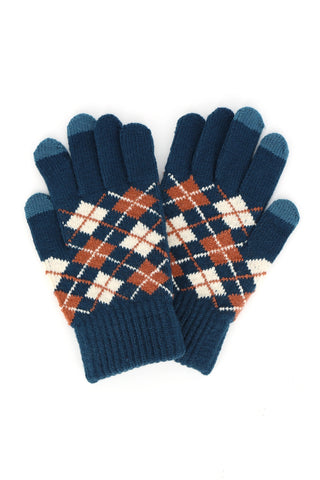 Lurex Leopard Pattern Smart Gloves Gray - Pack of 6
