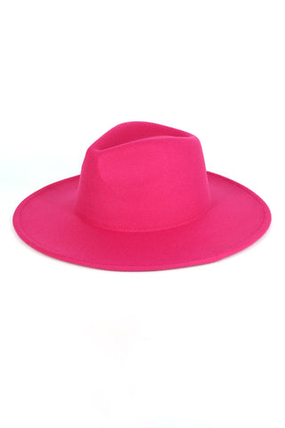 Felt Fedora Fashion Brim Hat Fuchsia - Pack of 6