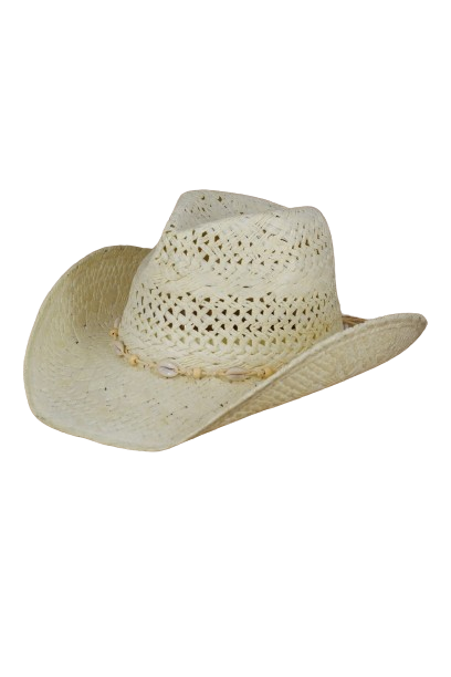 Bead Shells Band Cowboy Cowgirl Handmade Hat Ivory - Pack of 6