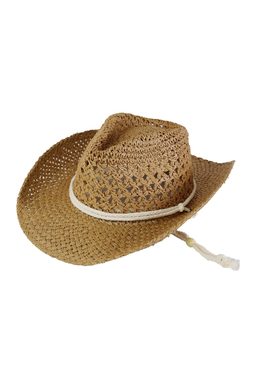 Straw Cowboy Cowgirl Handmade Hat with Chin Strap Brown - Pack of 6