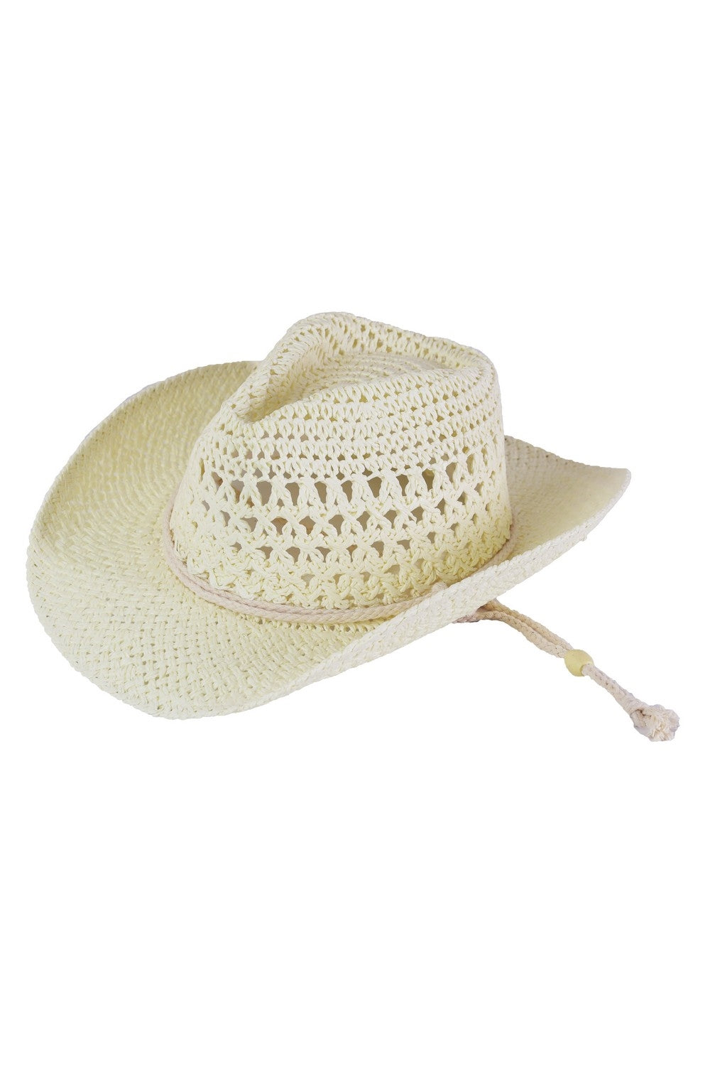 Straw Cowboy Cowgirl Handmade Hat with Chin Strap Ivory - Pack of 6