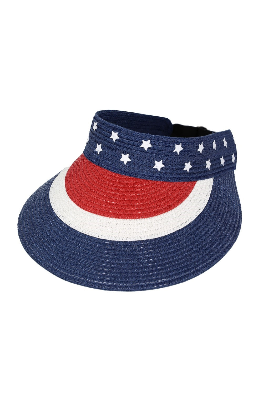 American Flag Roll Up Visor with Adjustable Elastic Band - Pack of 6