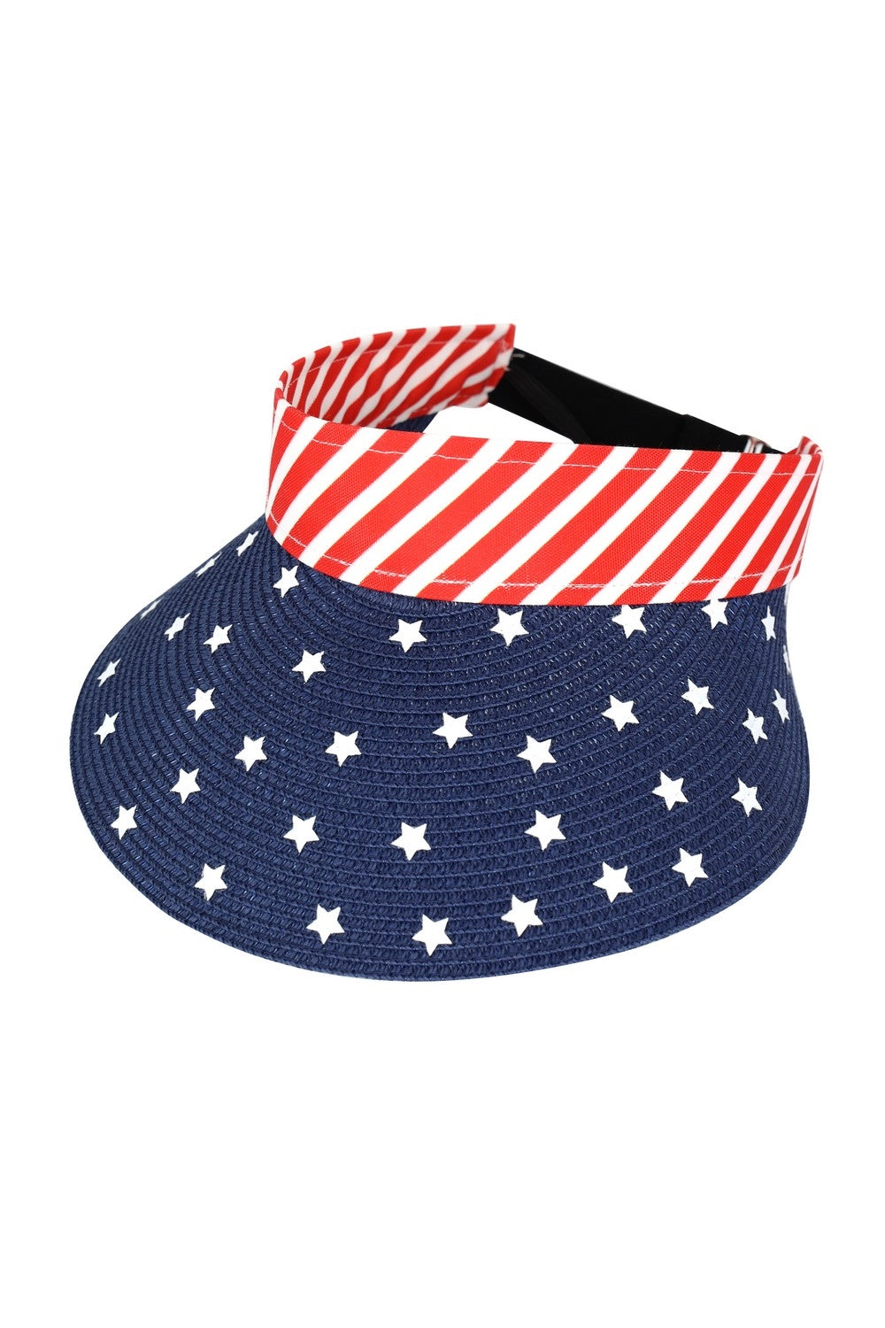 American Flag Roll Up Visor with Adjustable Elastic Band - Pack of 6