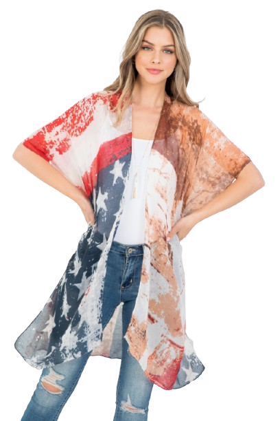Vintage American Flag Kimono - Pack of 6