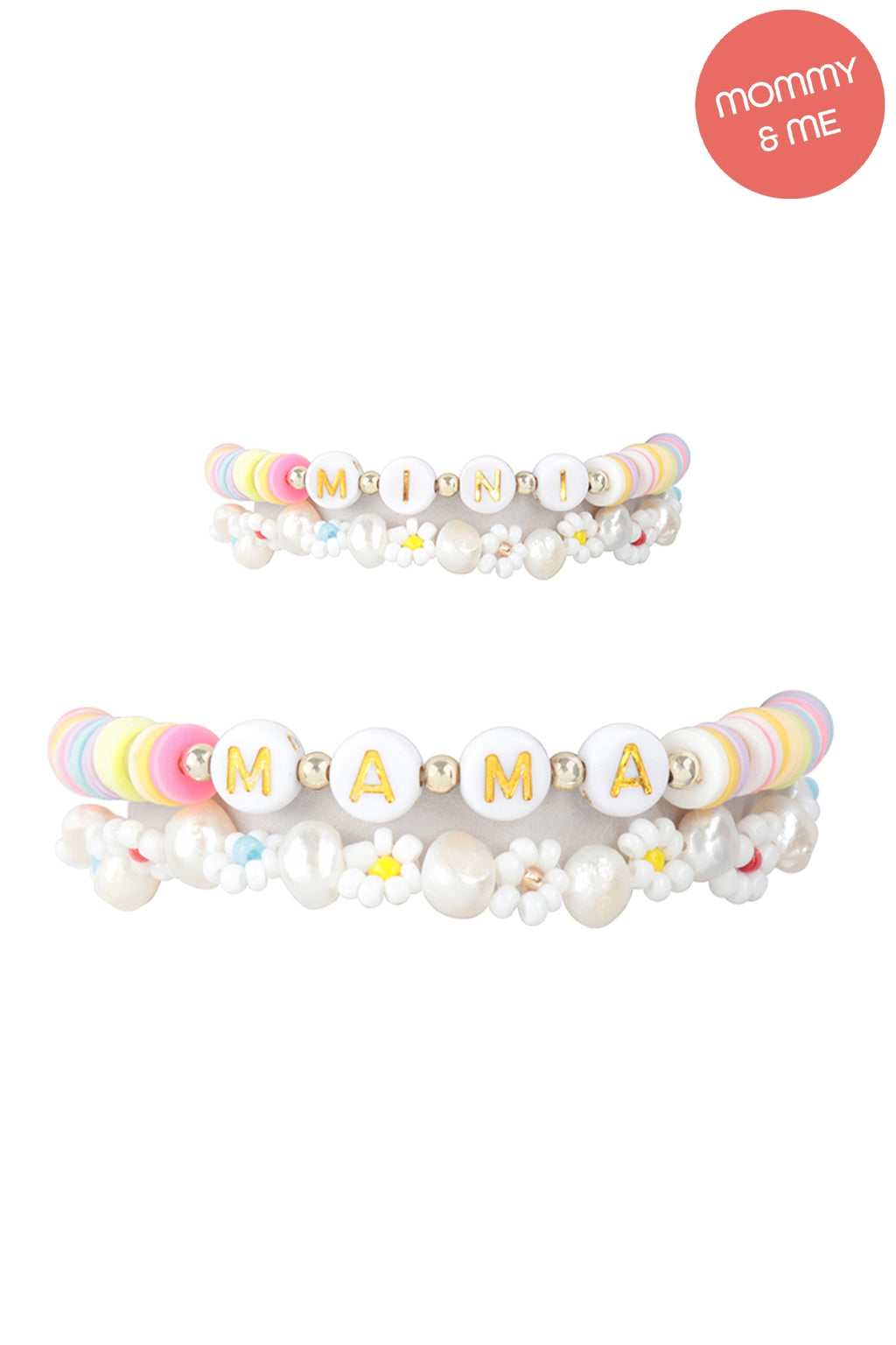 Mama & Mini FIMO Flower Bracelet Set Light Multicolor - Pack of 6