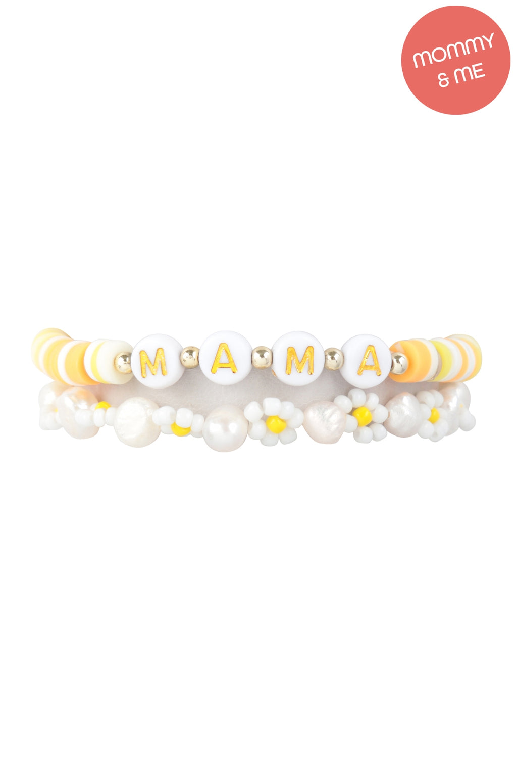 Mama & Mini FIMO Flower Bracelet Set Yellow - Pack of 6