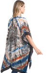 Tie Dye Boho Open Front Kimono Navy/Clay - Pack of 6