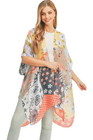 Knee Length Camouflage Open Front Kimono Vest - Pack of 6